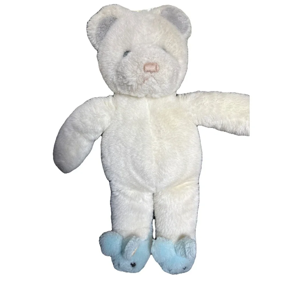 VINTAGE GUND White With BlueTEDDY TWO SHOES PLUSH BEAR 15